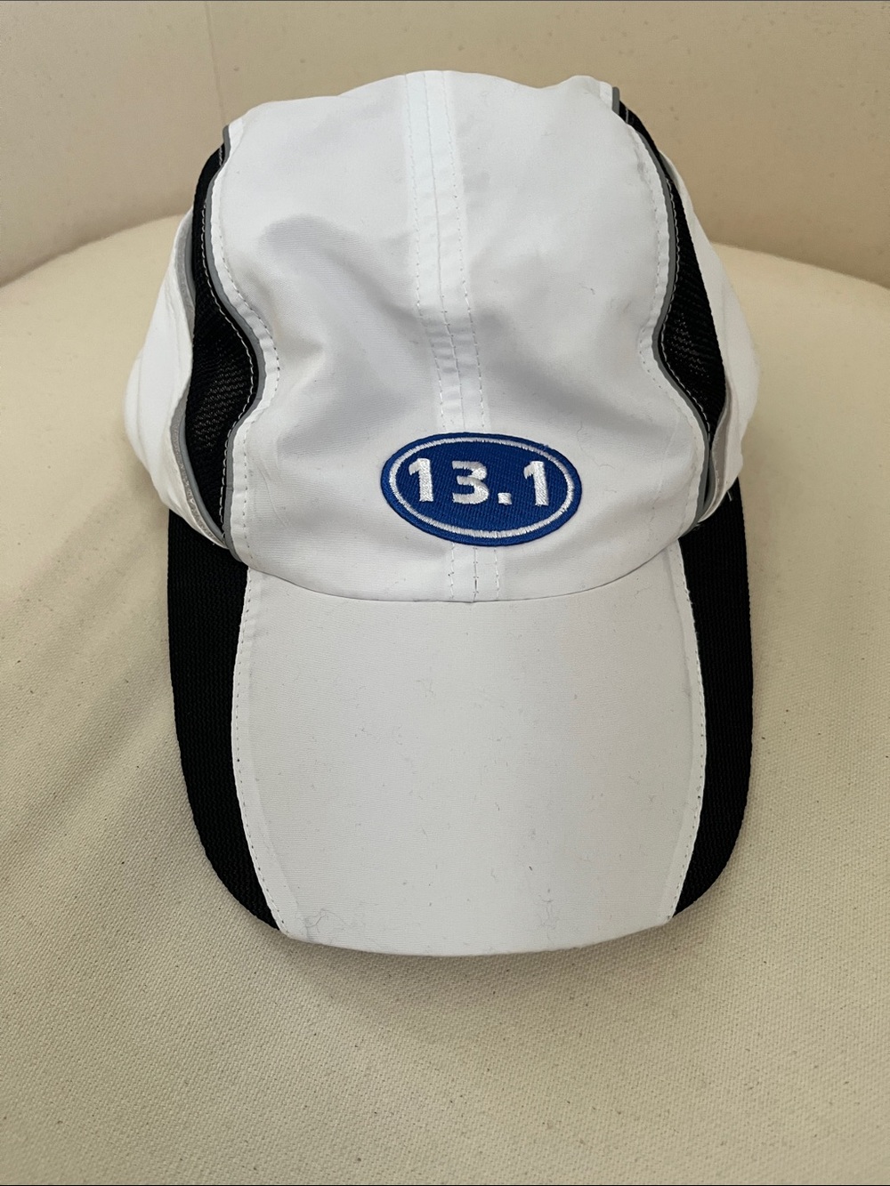 13.1 Half Marathon Adjustable Running Cap in White and Black